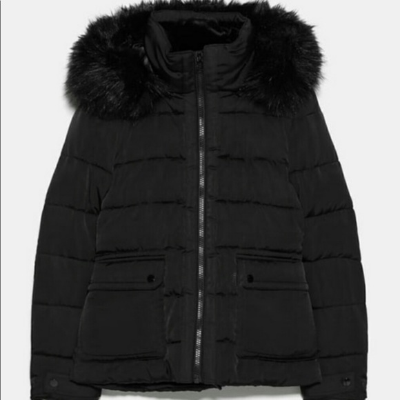 hooded down puffer jacket zara